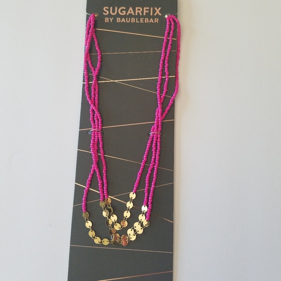 BaubleBar Jewelry - Sugarfix by Baublebar Hot Pink Beaded Necklace